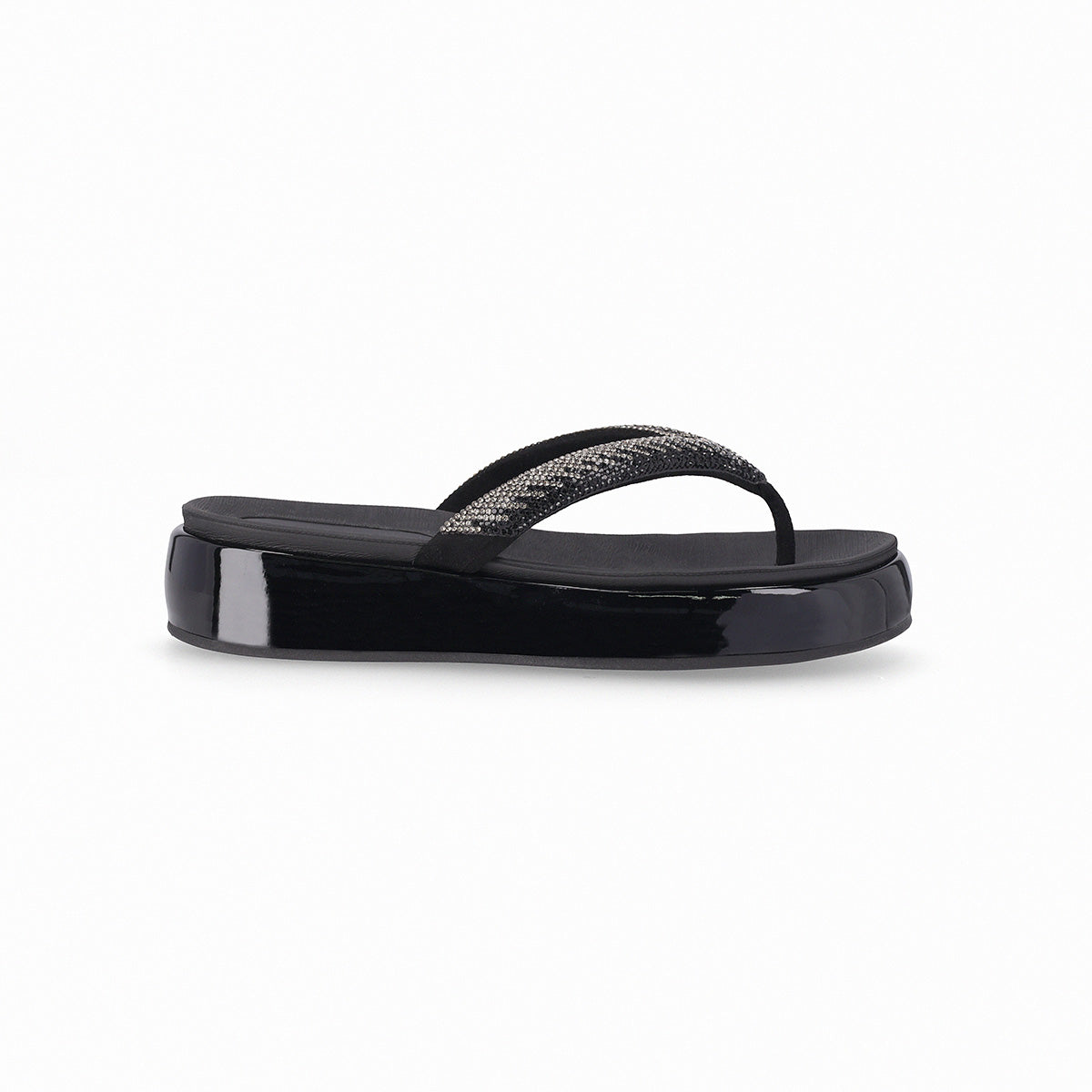 Sandalia Mujer Strass Sol Negro Piccadilly