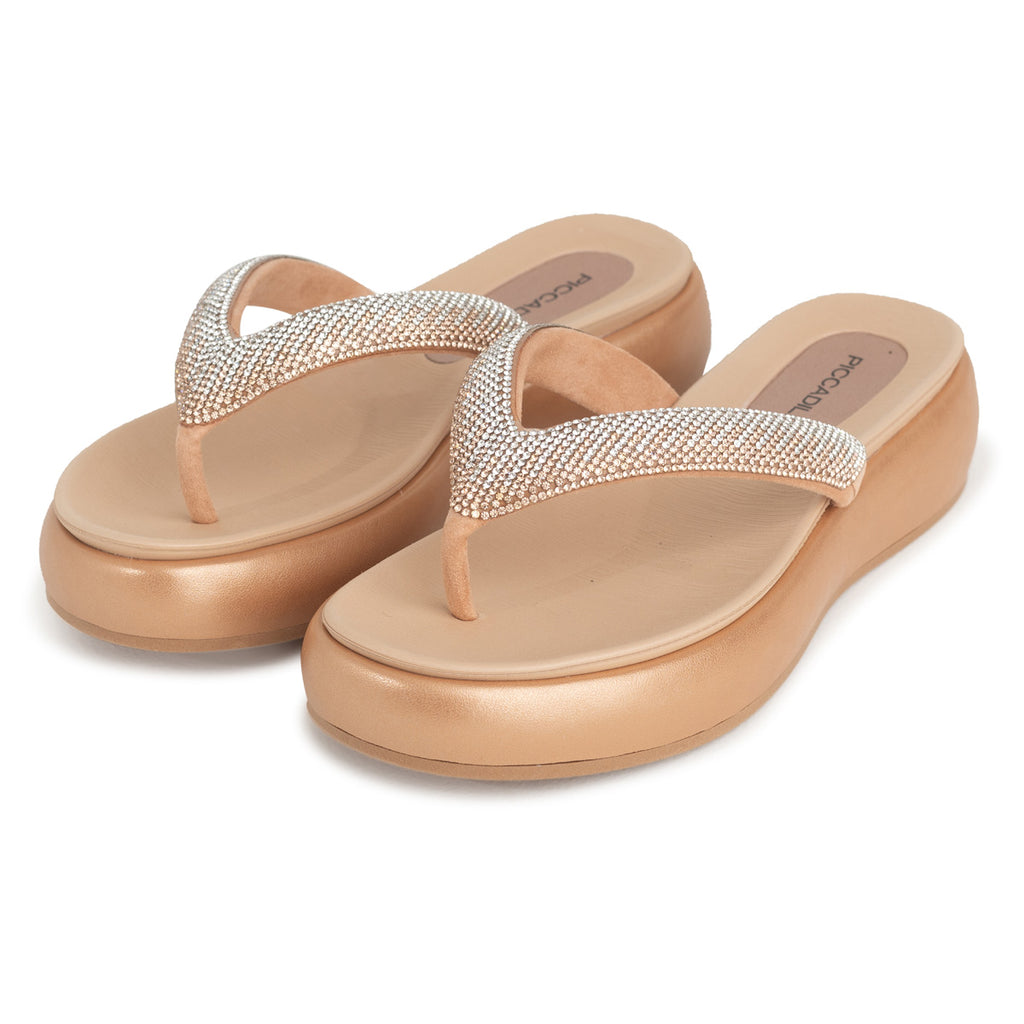 Sandalia Mujer Strass Sol Rosado Piccadilly