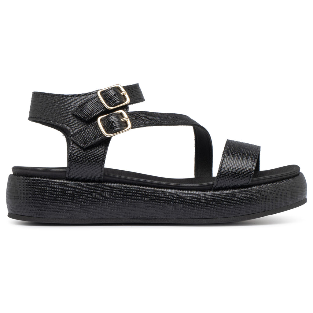 Sandalia Mujer Anabela Sol Negro Piccadilly