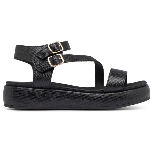 Sandalia Mujer Anabela Sol Negro Piccadilly