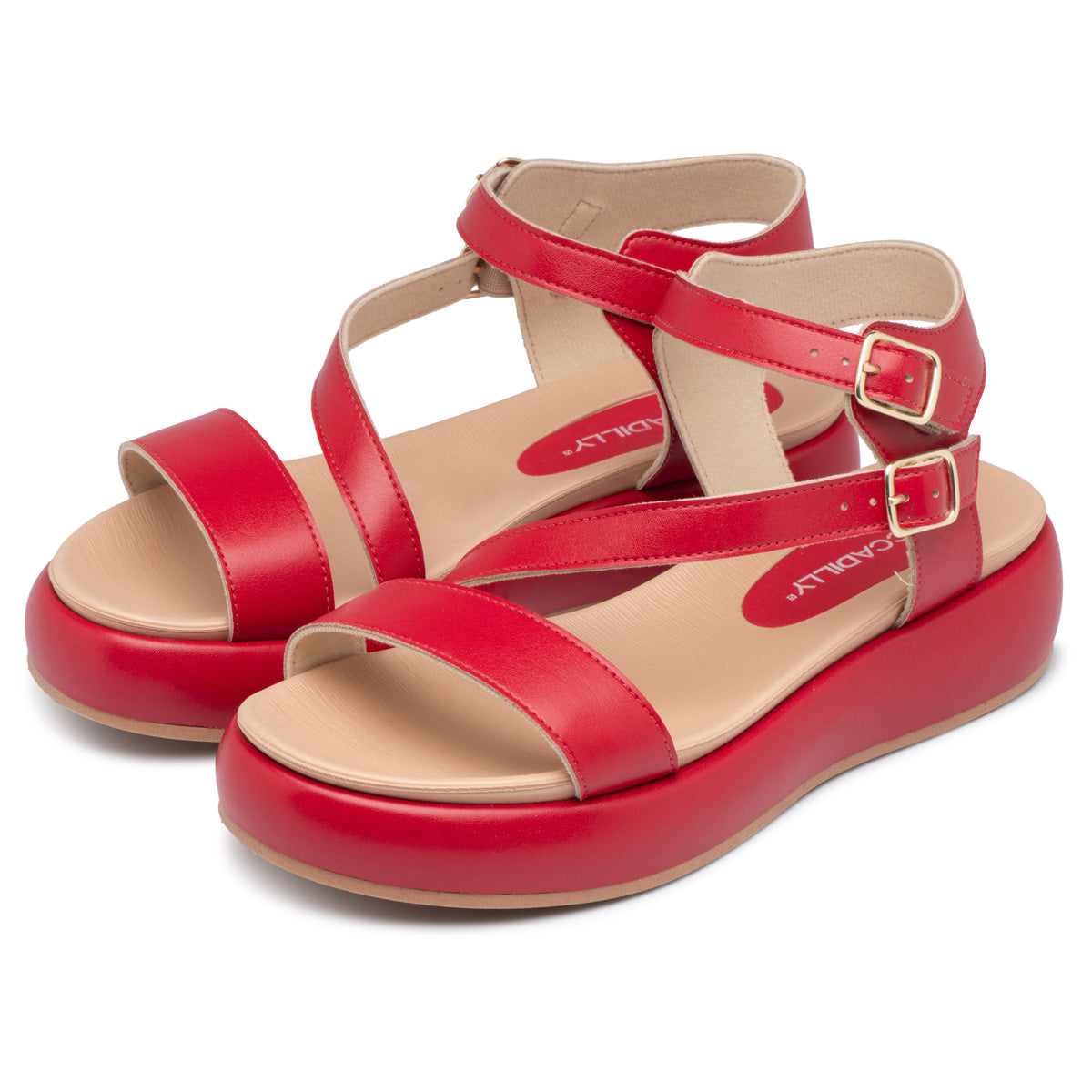 Sandalia Mujer Anabela Sol Rojo Piccadilly