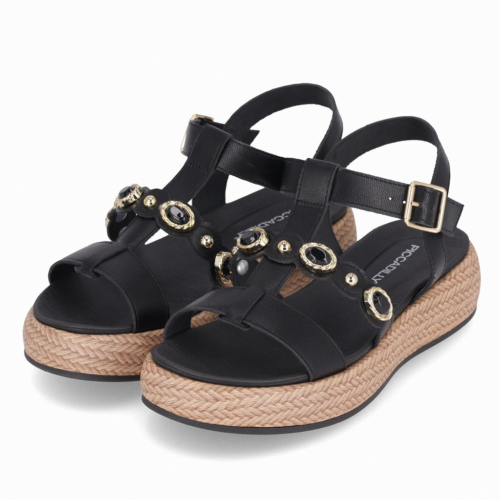 Sandalia Mujer Negro Sol 795 Piccadilly