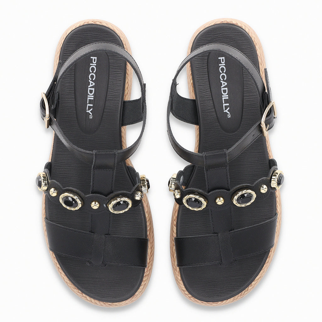 Sandalia Mujer Negro Sol 795 Piccadilly
