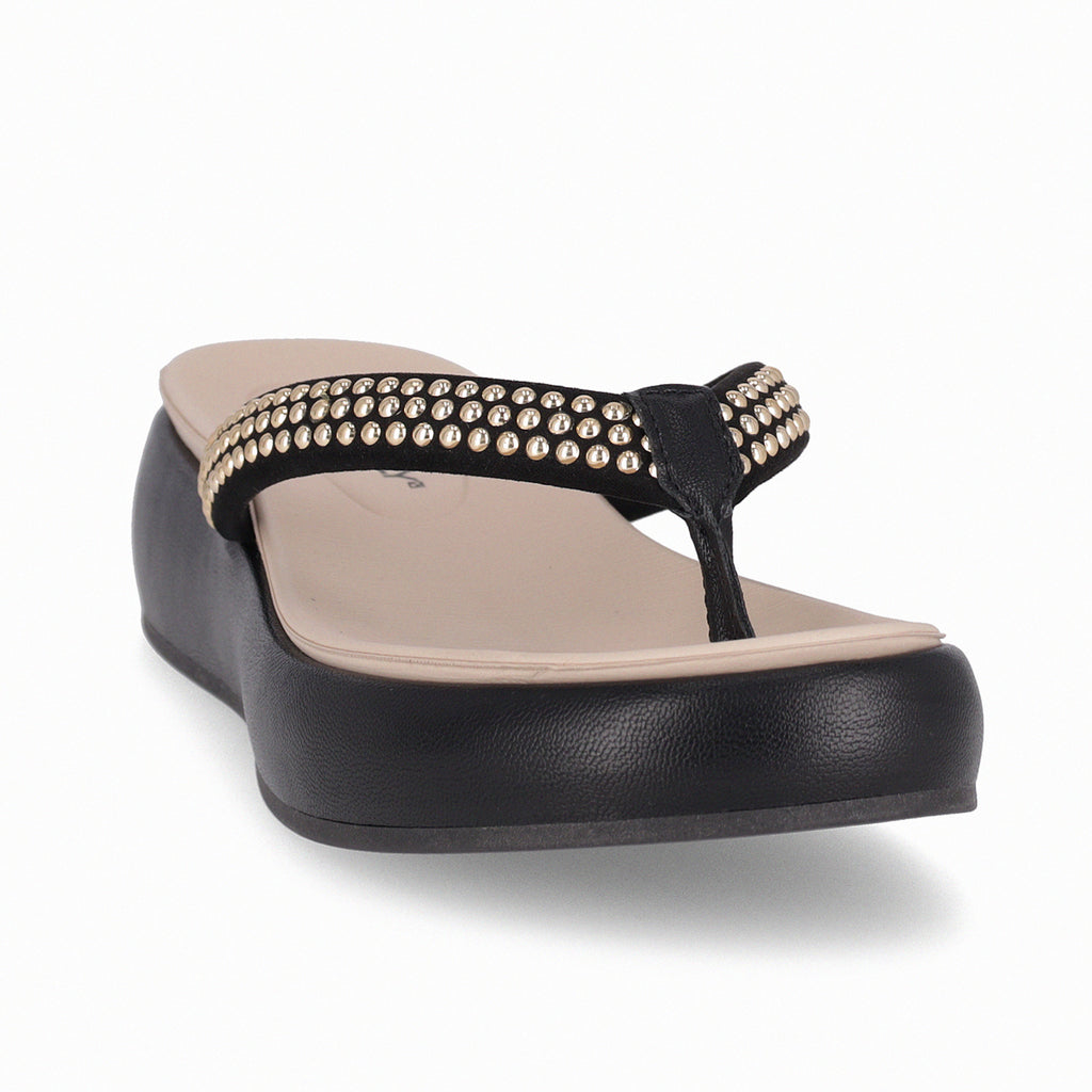 Sandalia Mujer Negro/Dorado Sol 815 Piccadilly