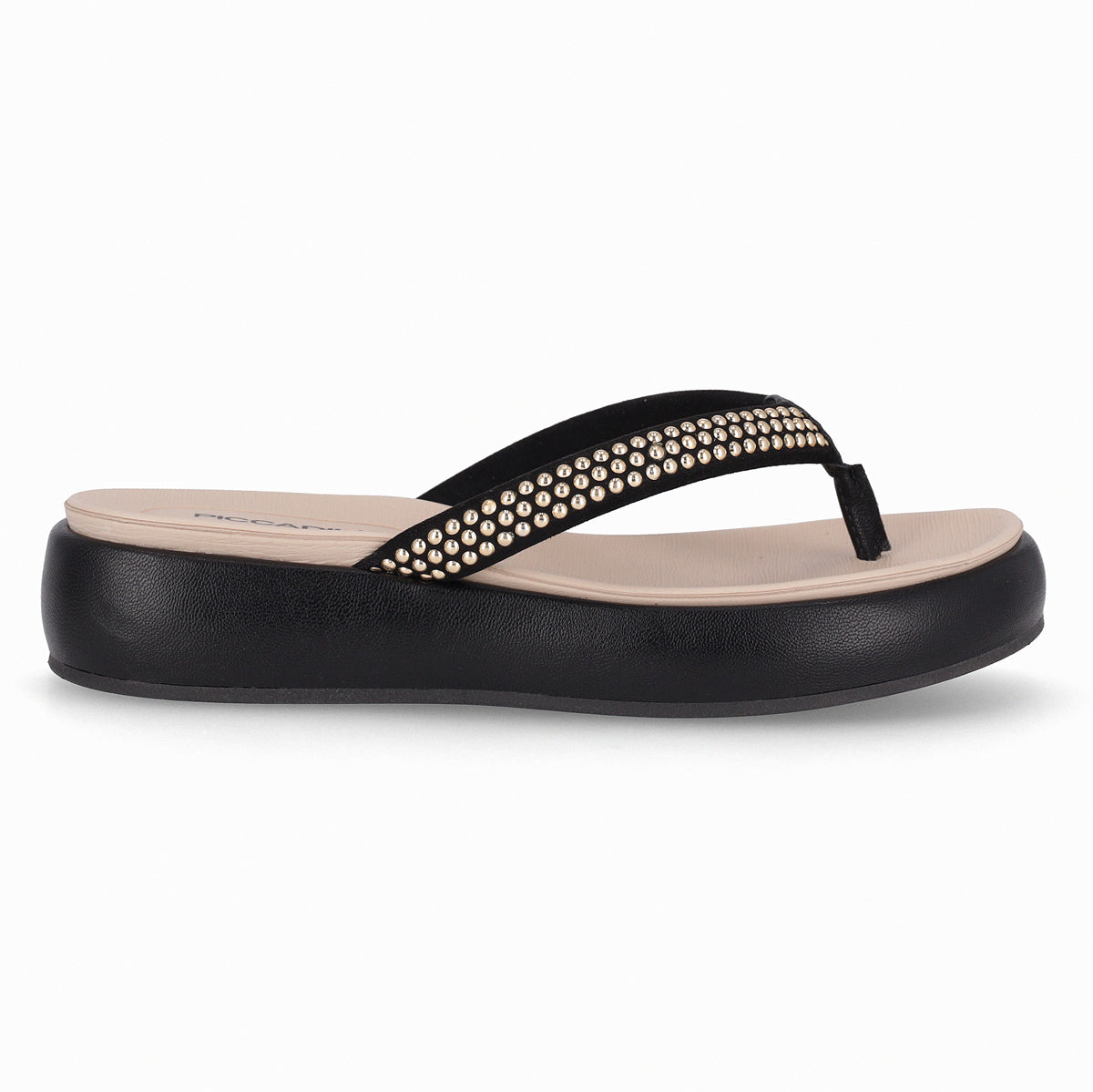 Sandalia Mujer Negro/Dorado Sol 815 Piccadilly