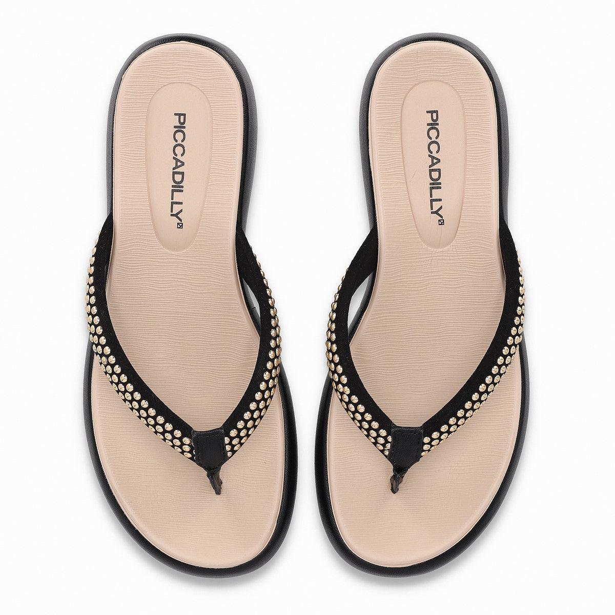 Sandalia Mujer Negro/Dorado Sol 815 Piccadilly