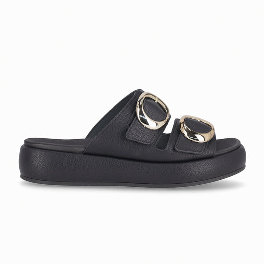 Sandalia Mujer Negro/Dorado Sol  Piccadilly