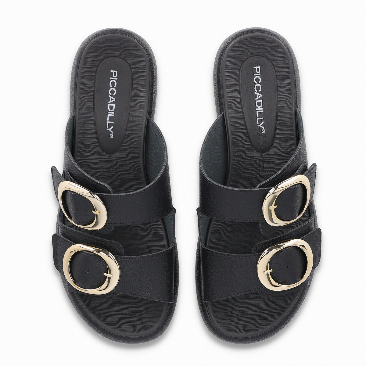 Sandalia Mujer Negro/Dorado Sol  Piccadilly