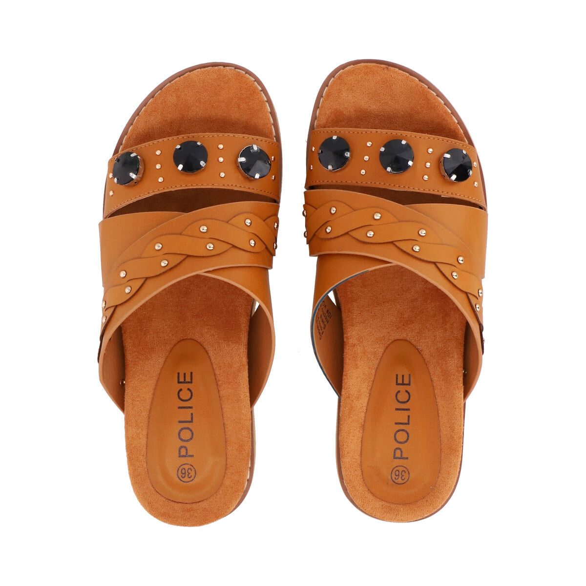 Sandalia Mujer Camel Plataforma Baltik Police