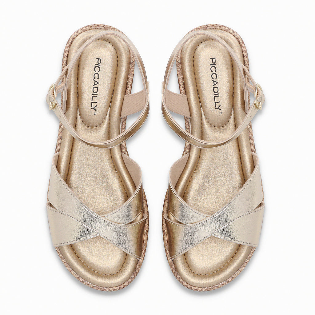 Sandalia Mujer Dorado Leia Piccadilly