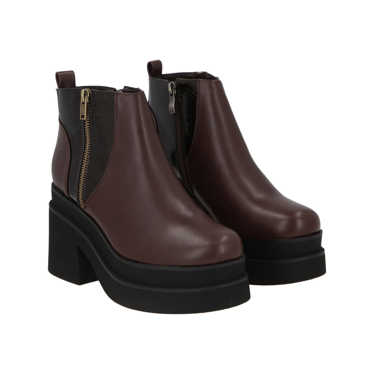 Botin Mujer Burdeo Plataforma Yoice  Police