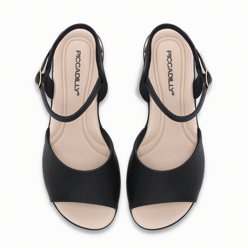 Sandalia Mujer Negro/Beige Camila Piccadilly