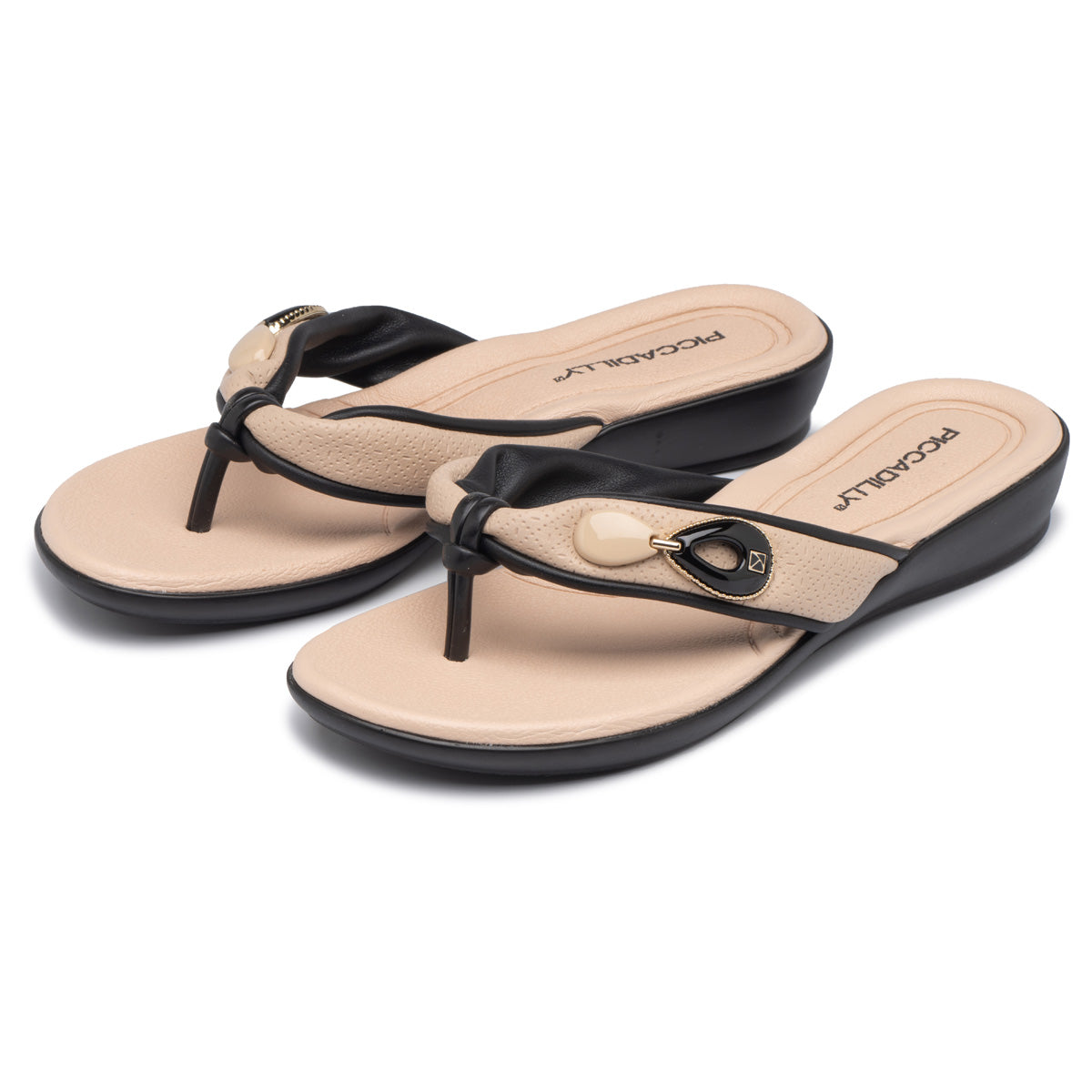 Sandalia Mujer Negro/Marfil Camila 153 Piccadilly