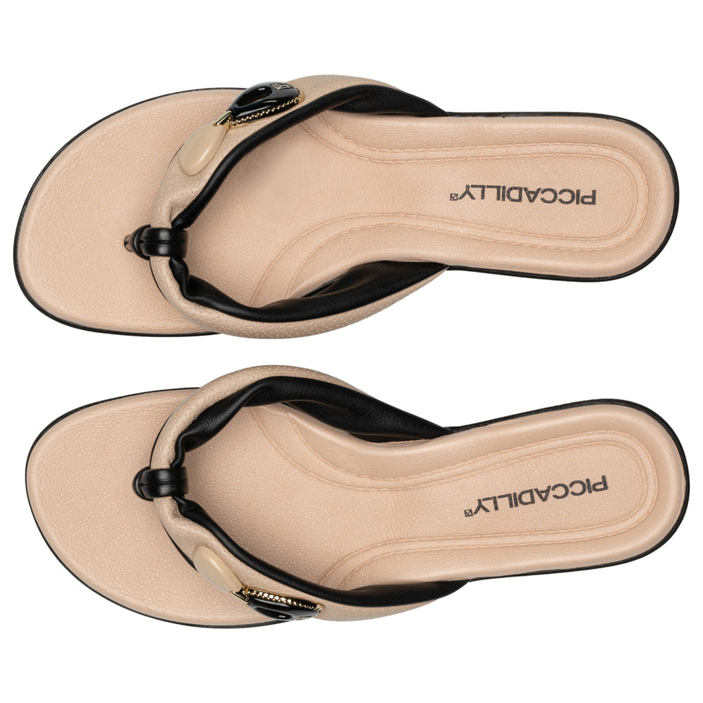 Sandalia Mujer Negro/Marfil Camila 153 Piccadilly