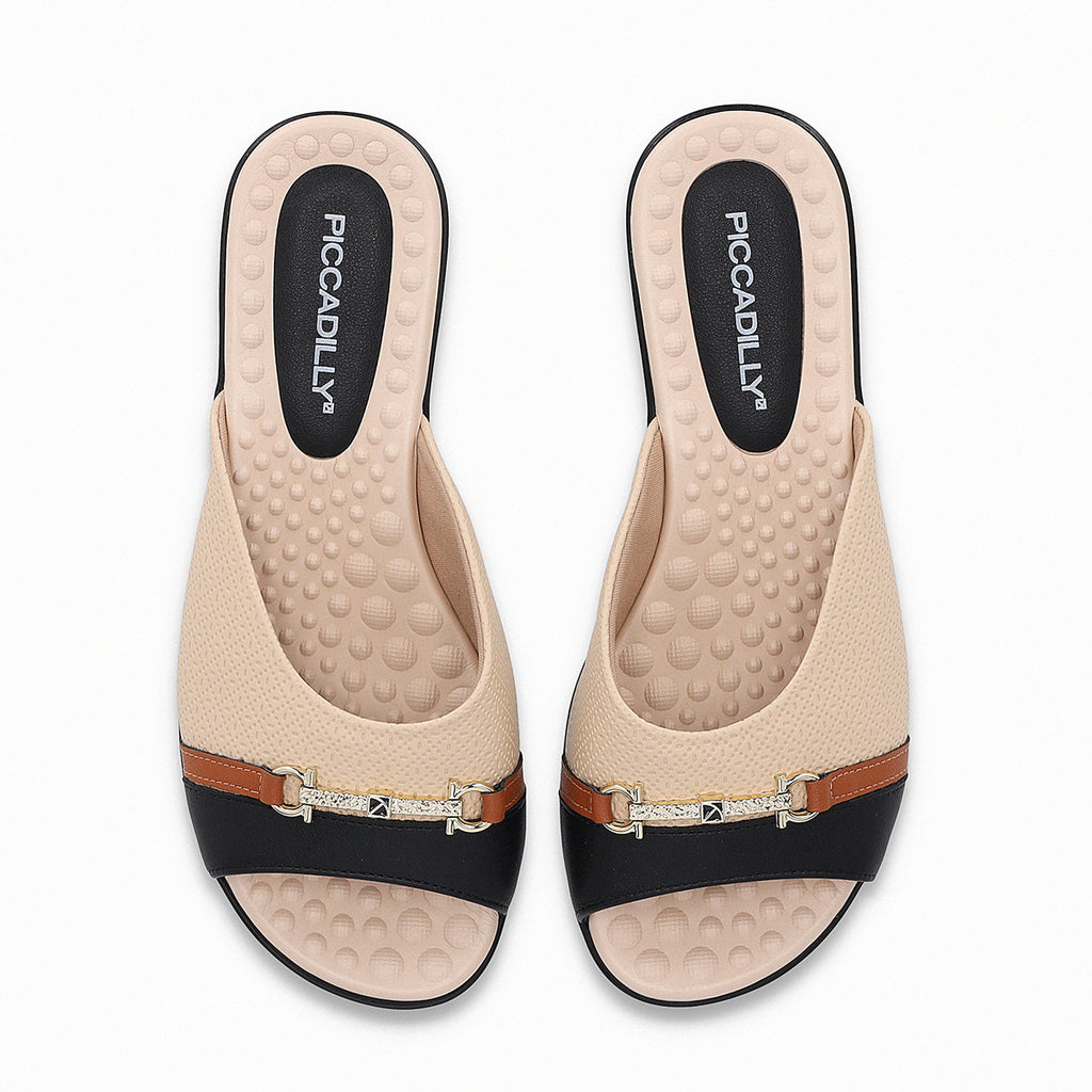 Sandalia Mujer Nude/Negro Camila 905 Piccadilly