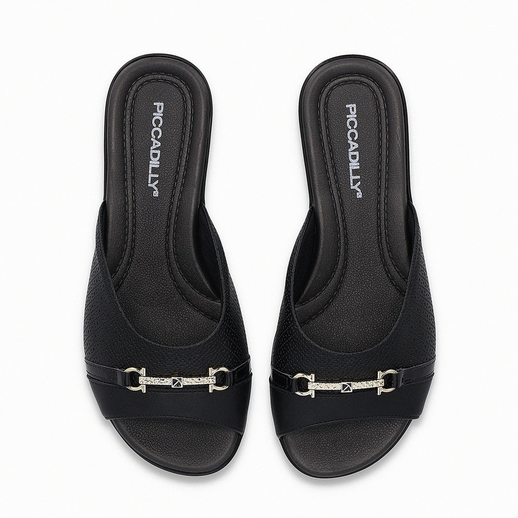 Sandalia Mujer Negro/Dorado Camila 905 Piccadilly