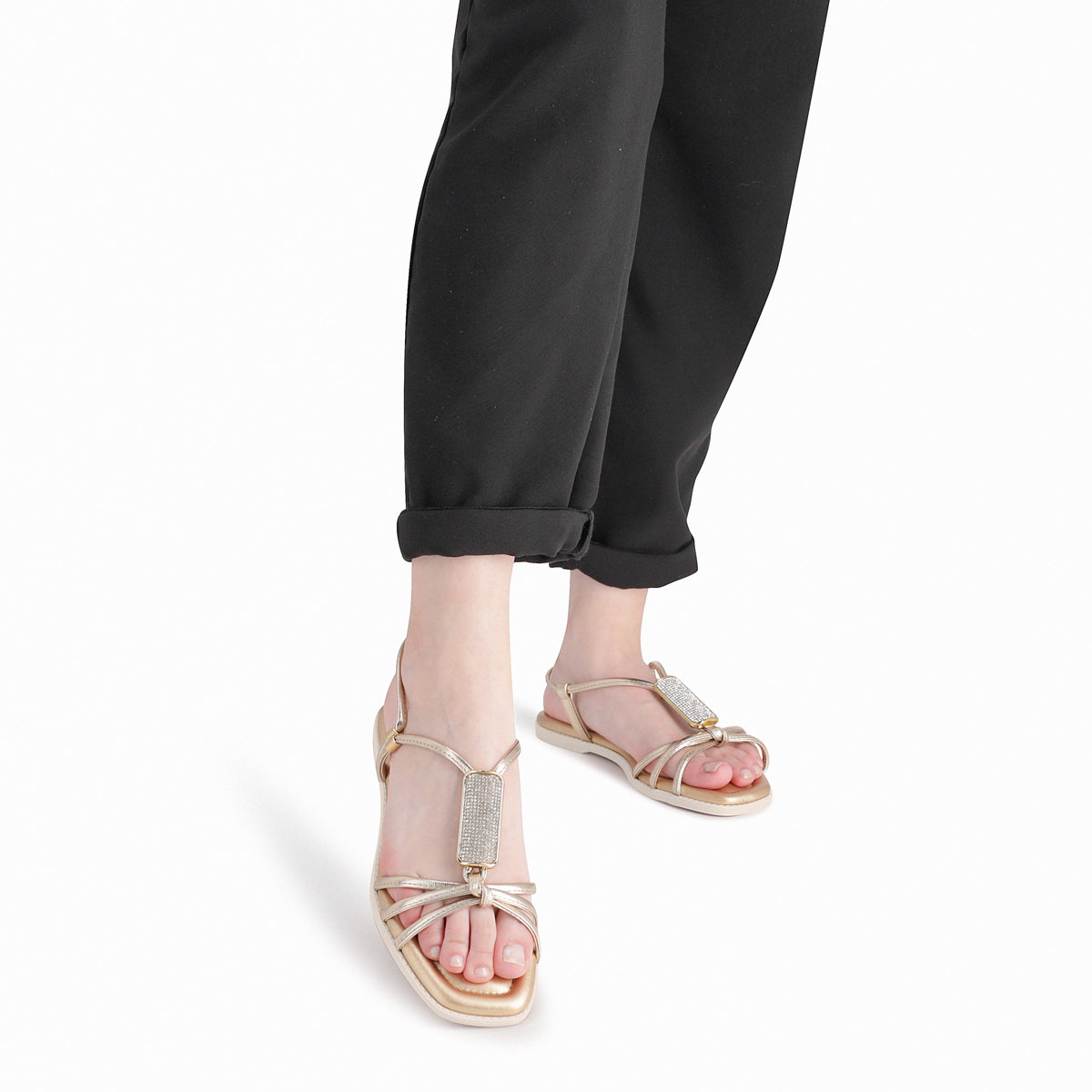 Sandalia Mujer Dorado/Strass Gabi Piccadilly