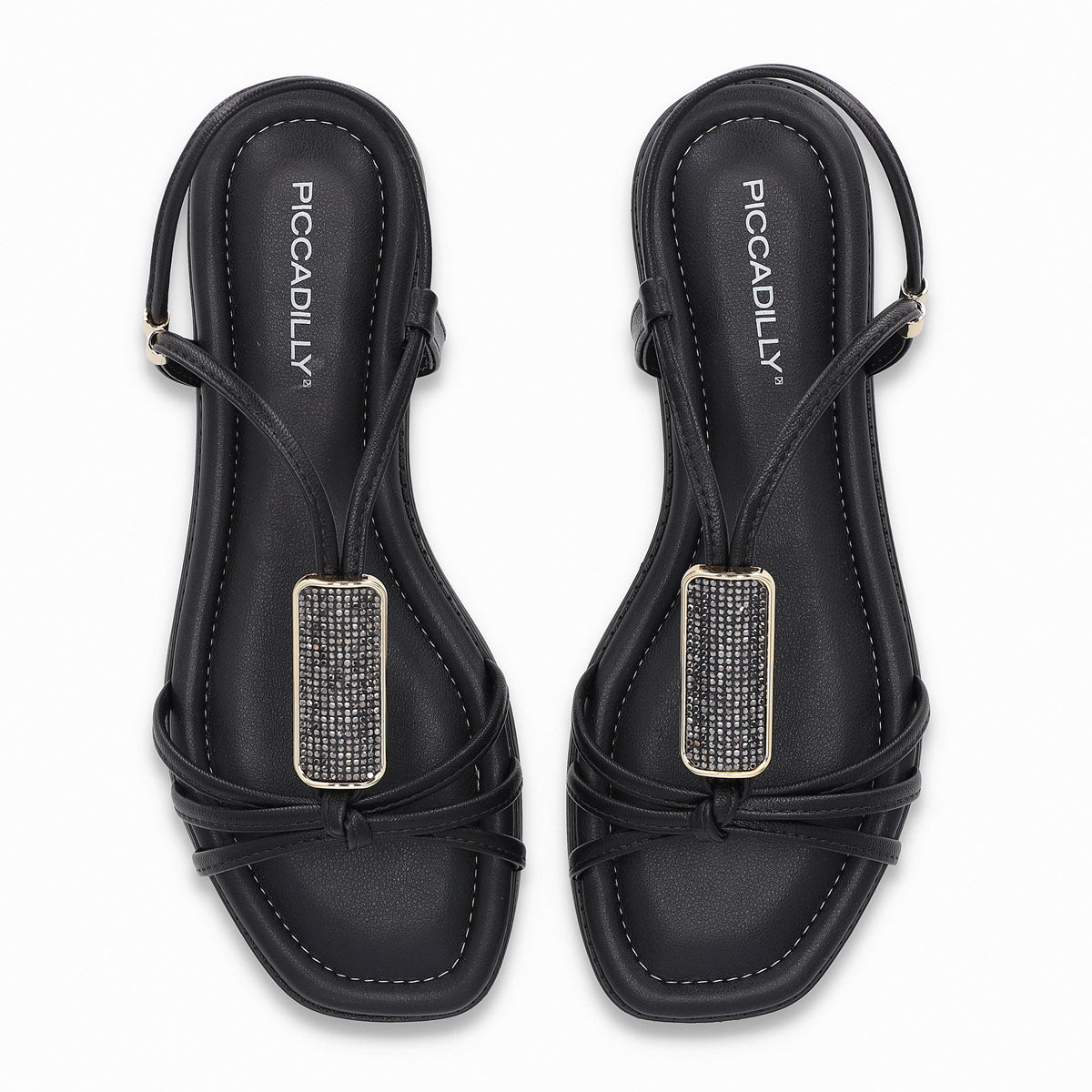 Sandalia Mujer Negro/Strass Gabi 069 Piccadilly