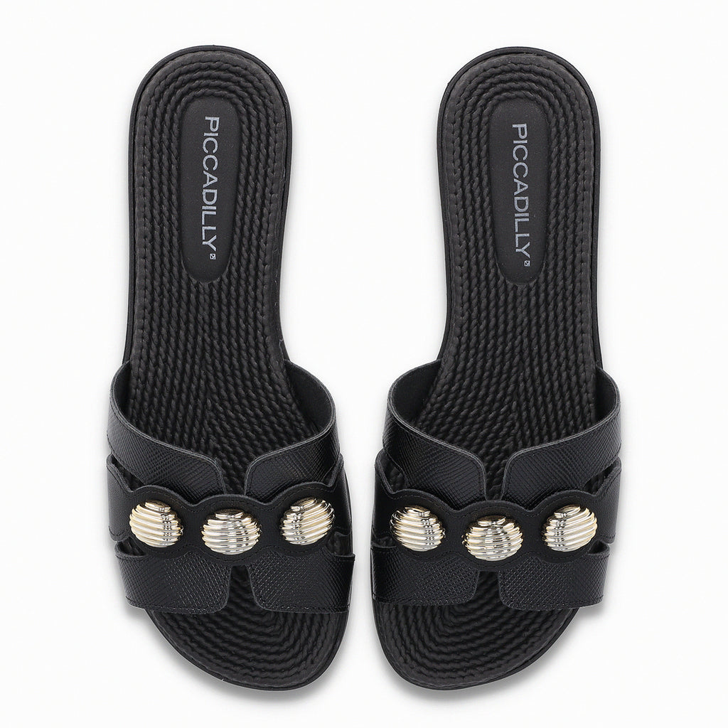 Sandalia Mujer Negro/Dorado Adla 176 Piccadilly