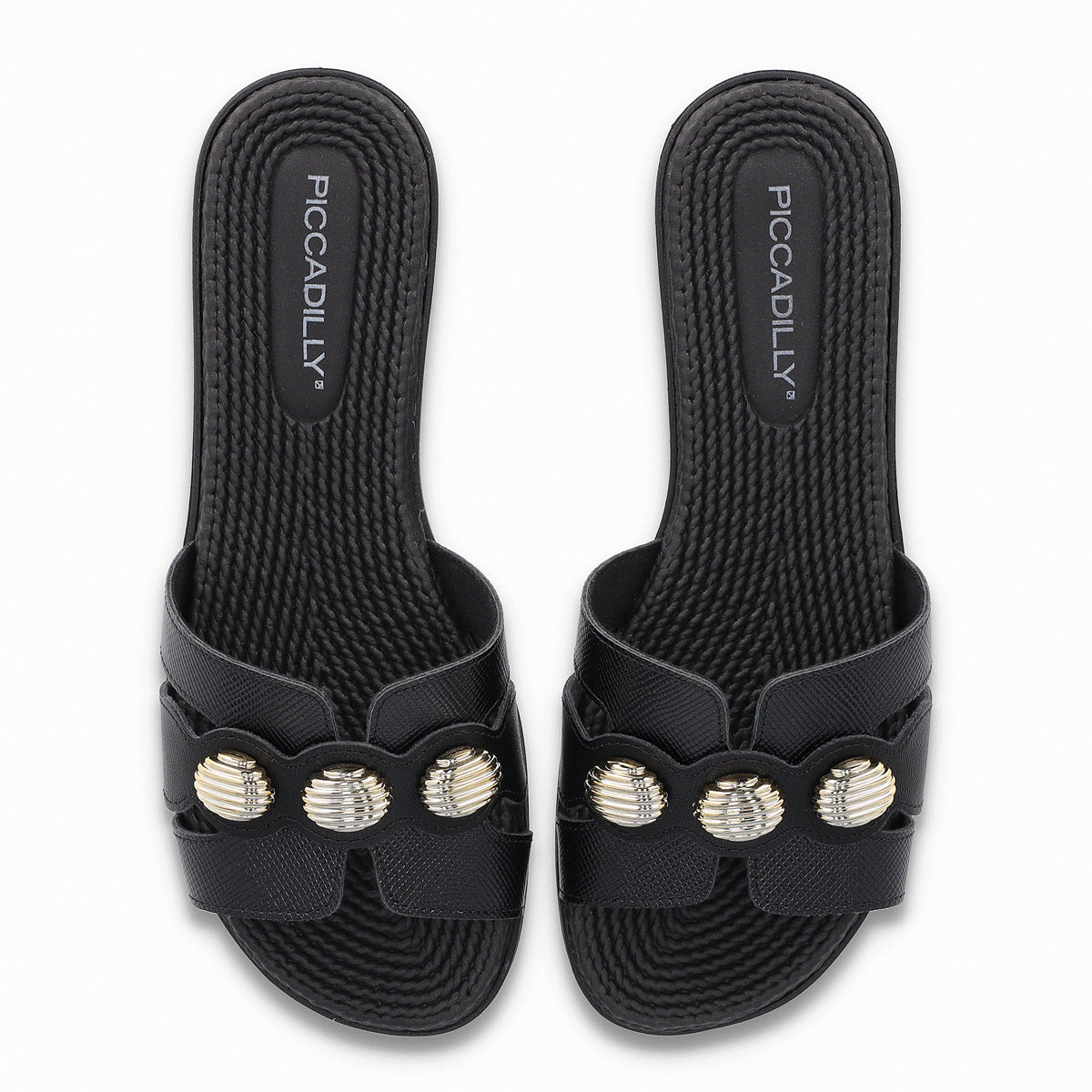 Sandalia Mujer Negro/Dorado Adla 176 Piccadilly