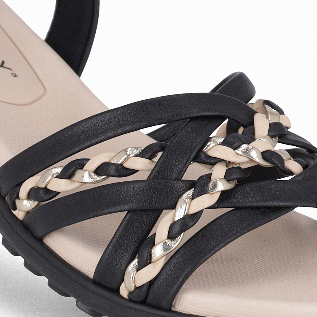 Sandalia Mujer Negro Anabela Piccadilly