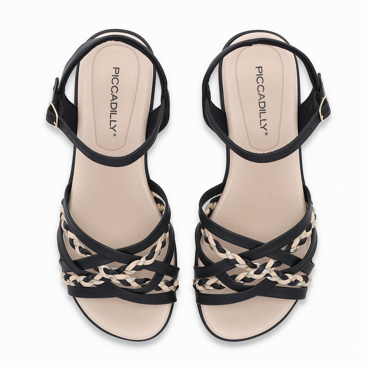 Sandalia Mujer Negro Anabela Piccadilly