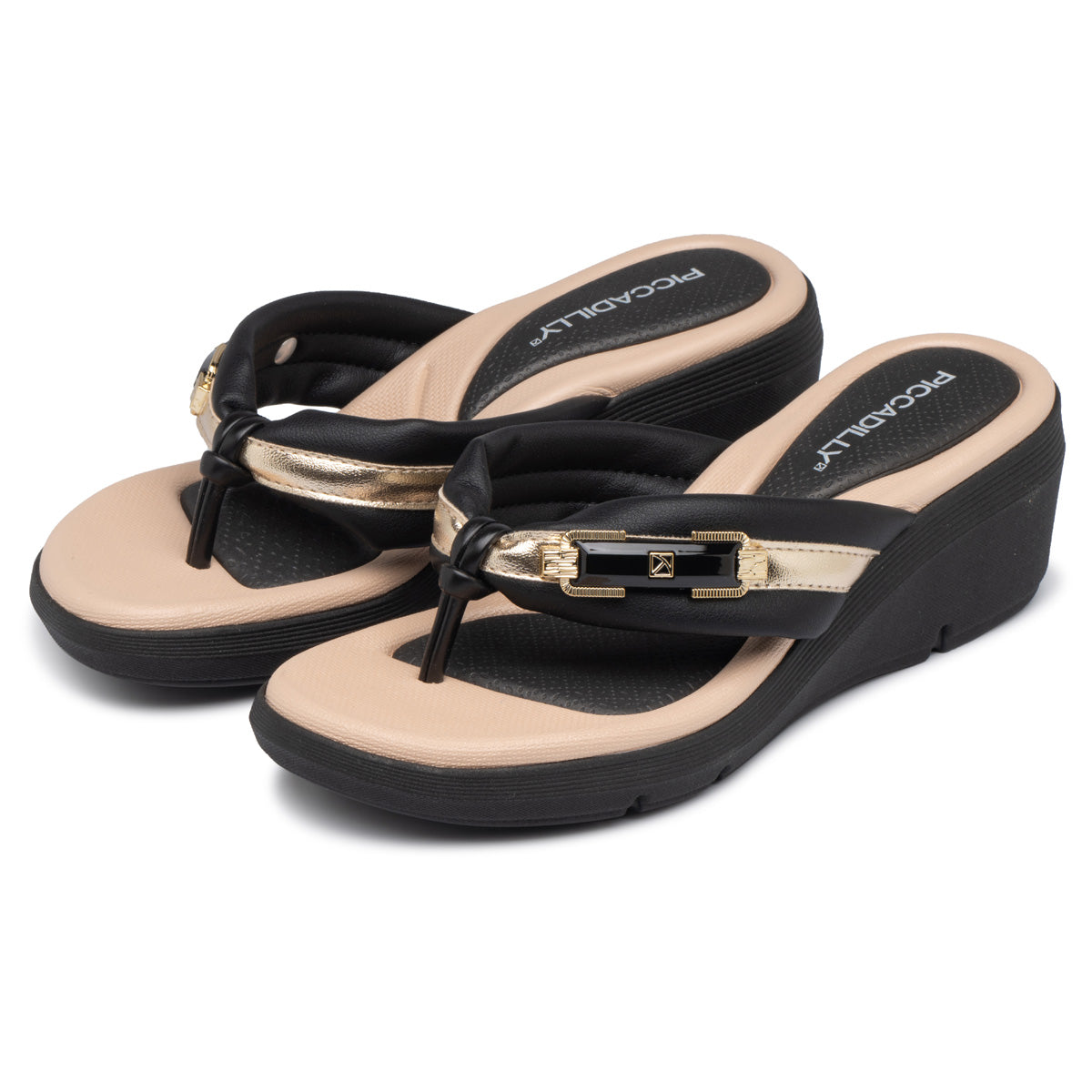 Sandalia Mujer Anabela Cecilia Negro 460 Piccadilly