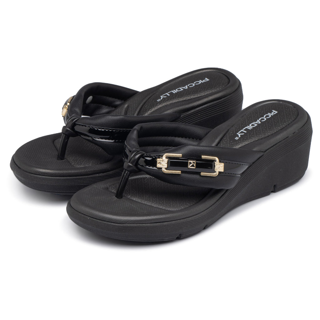 Sandalia Mujer Anabela Cecilia Negro 460 Piccadilly