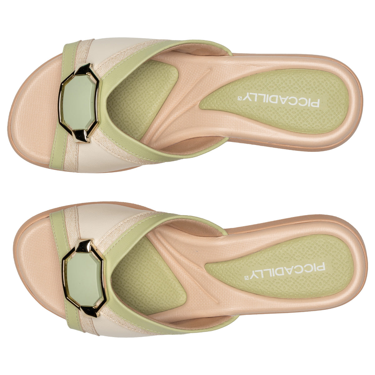 Sandalia Mujer Anabela Cecilia Marfil/verde 547 Piccadilly