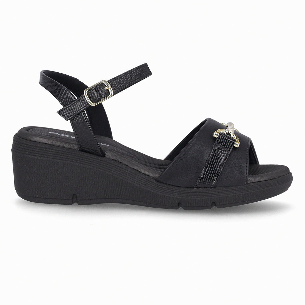 Sandalia Mujer Negro/Dorado Cecilia 372 Piccadilly