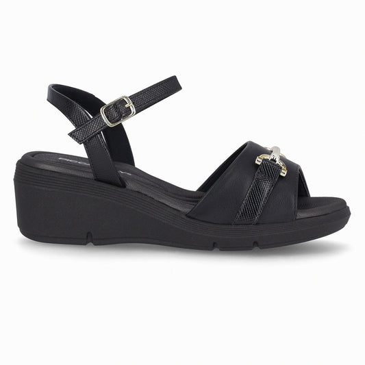 Sandalia Mujer Negro/Dorado Cecilia 372 Piccadilly