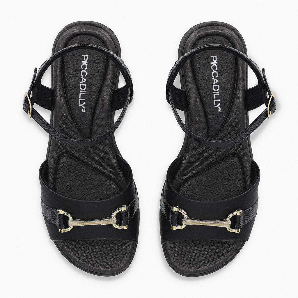 Sandalia Mujer Negro/Dorado Cecilia 372 Piccadilly