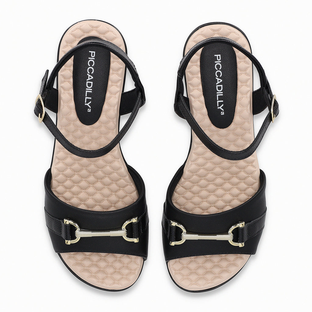 Sandalia Mujer Negro/Beige Cecilia 372 Piccadilly