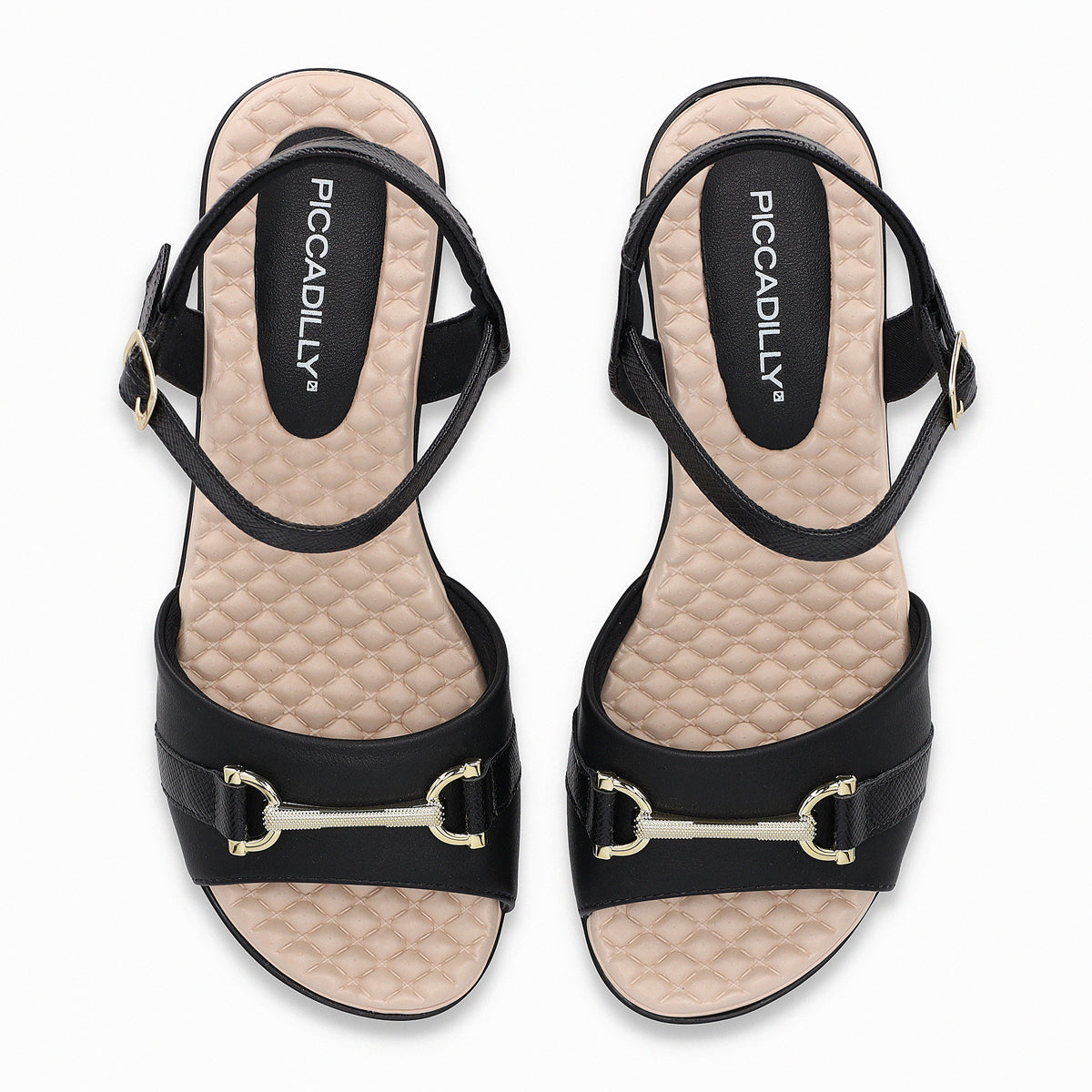 Sandalia Mujer Negro/Beige Cecilia 372 Piccadilly