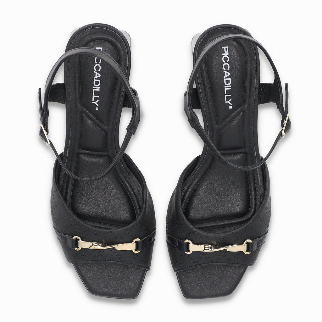 Sandalia Mujer Negro/Dorado Renee Piccadilly