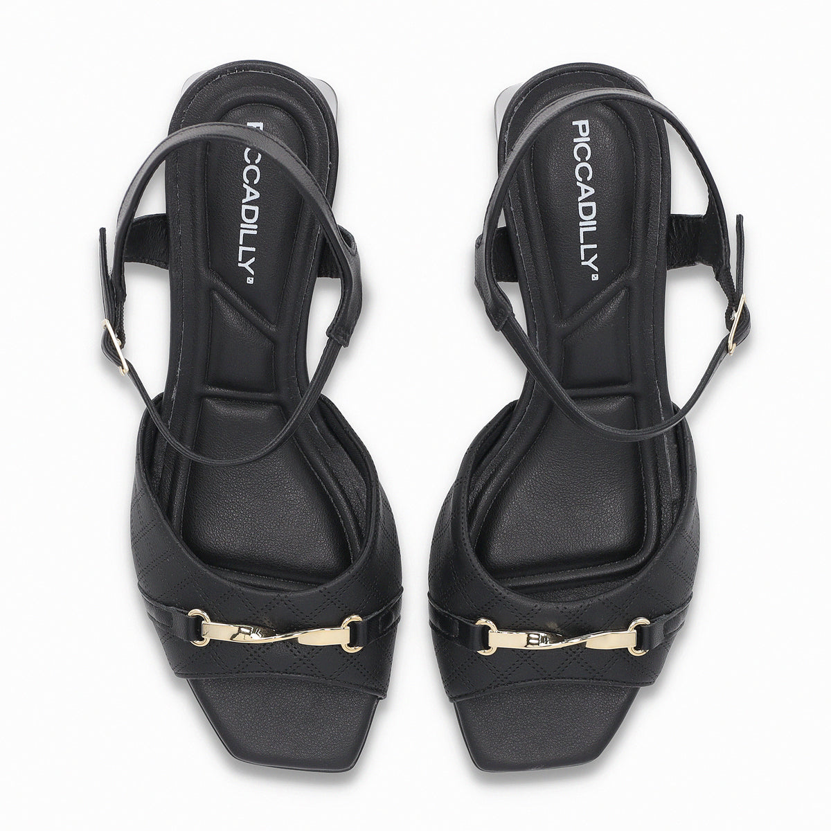 Sandalia Mujer Negro/Dorado Renee Piccadilly