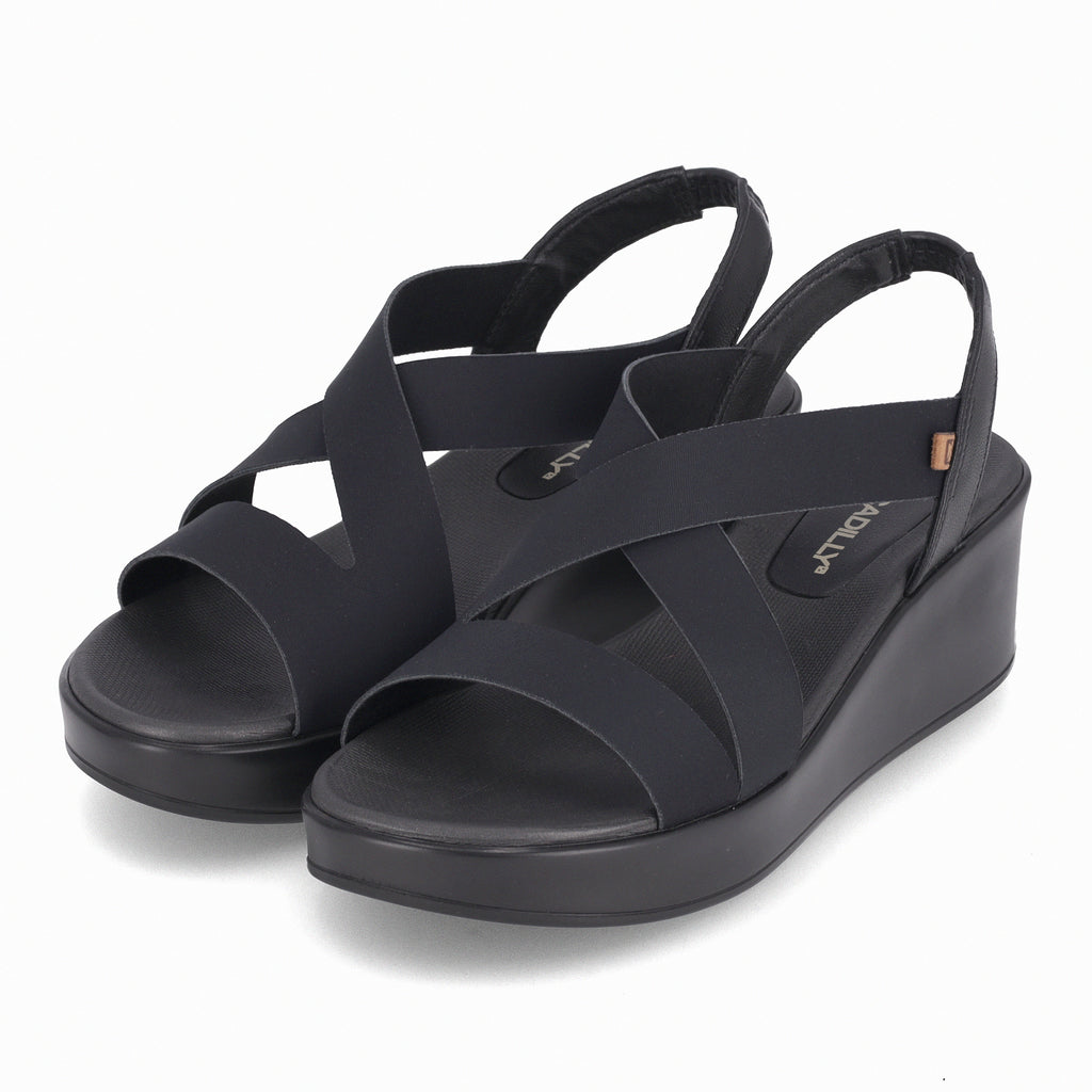 Sandalia Mujer Negro Anabela 71 Piccadilly