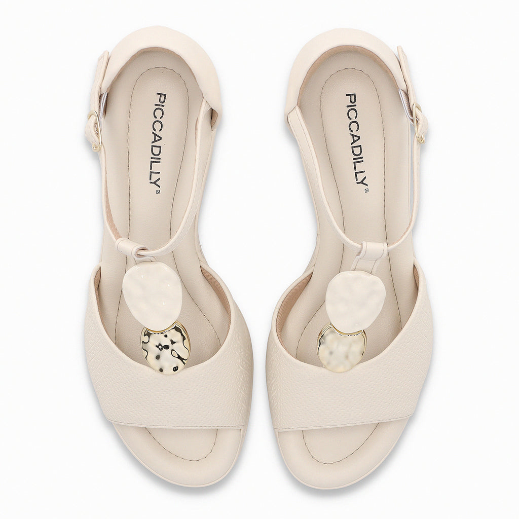 Sandalia Mujer Crema/Dorado Paola 516  Piccadilly