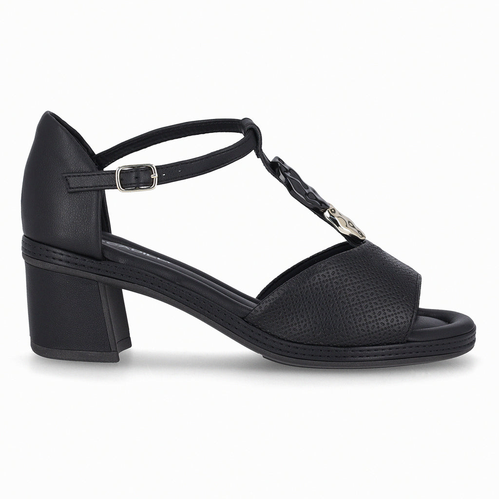 Sandalia Mujer Negro/Dorado Paola 516  Piccadilly