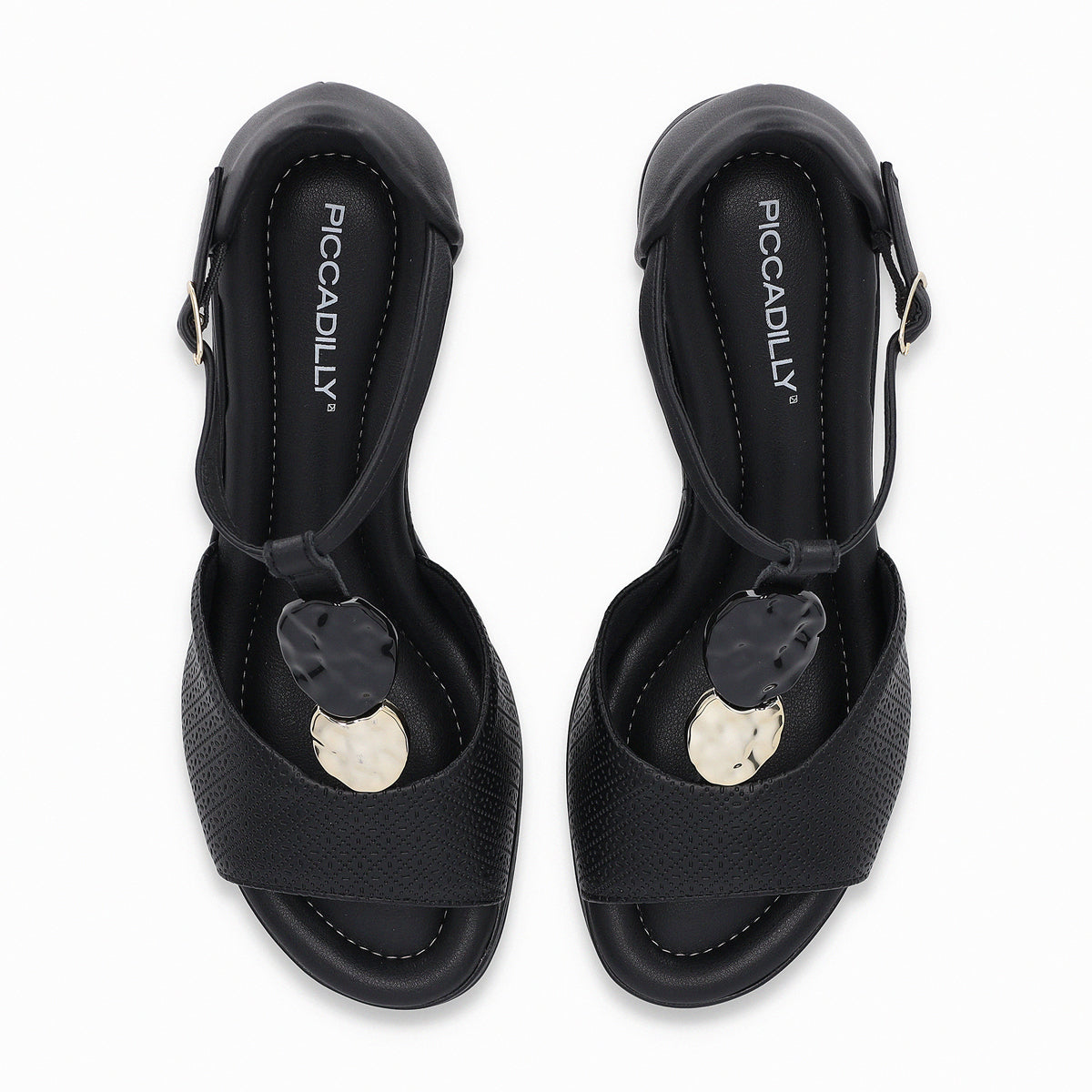 Sandalia Mujer Negro/Dorado Paola 516  Piccadilly