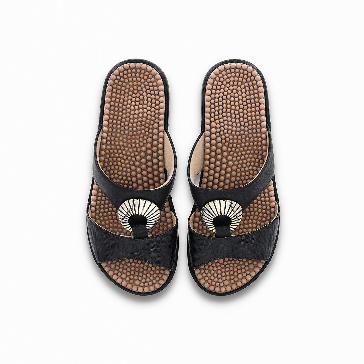 Sandalia Mujer Negro  Anabela/Hebilla SPA Piccadilly