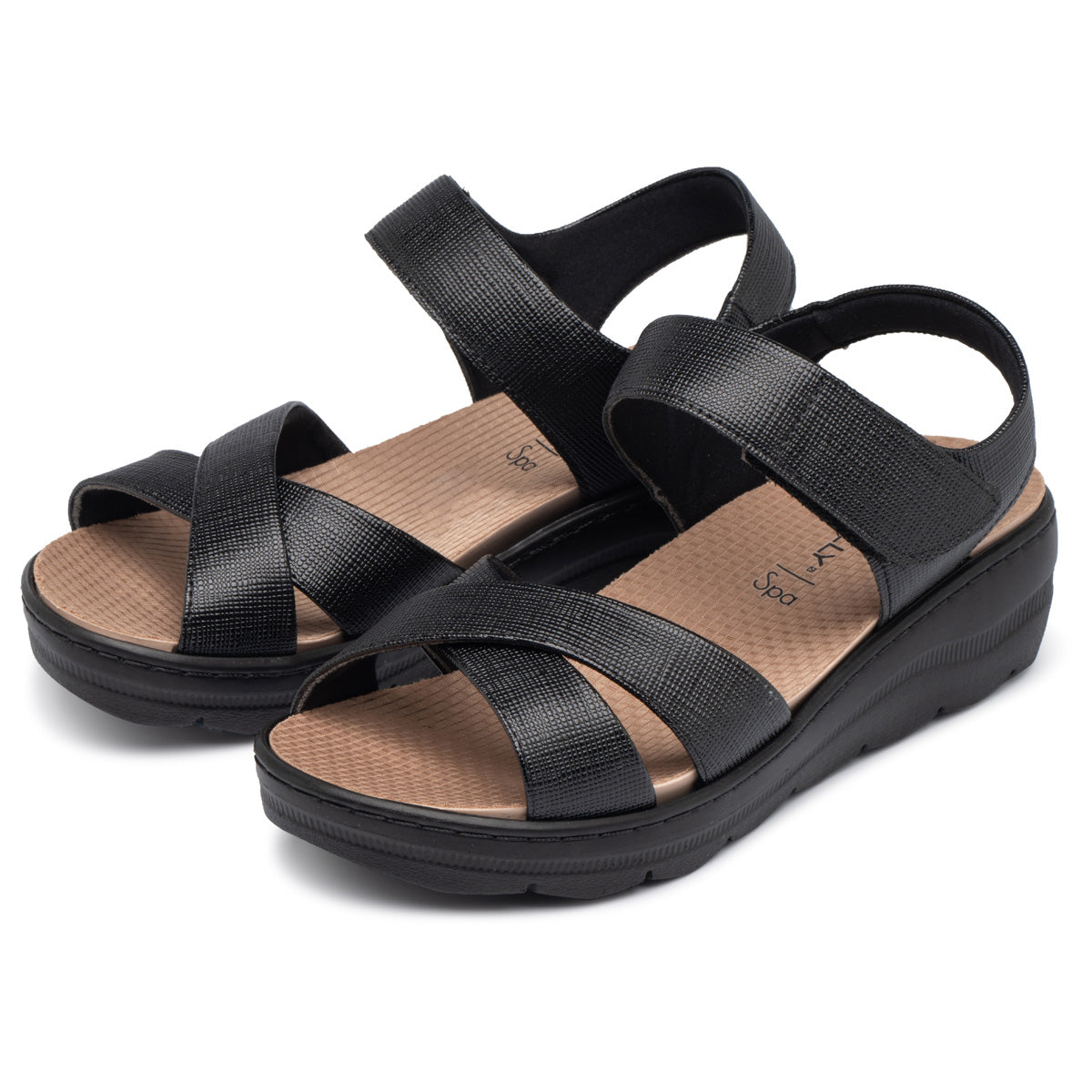 Sandalia Mujer Anabela SPA Negro Piccadilly