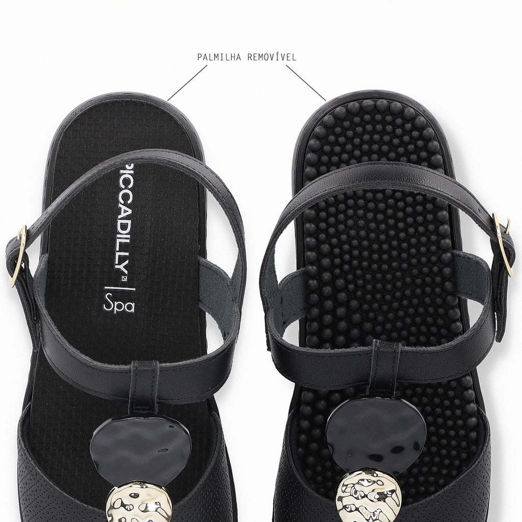 Sandalia Mujer Negro SPA Anabela 38  Piccadilly