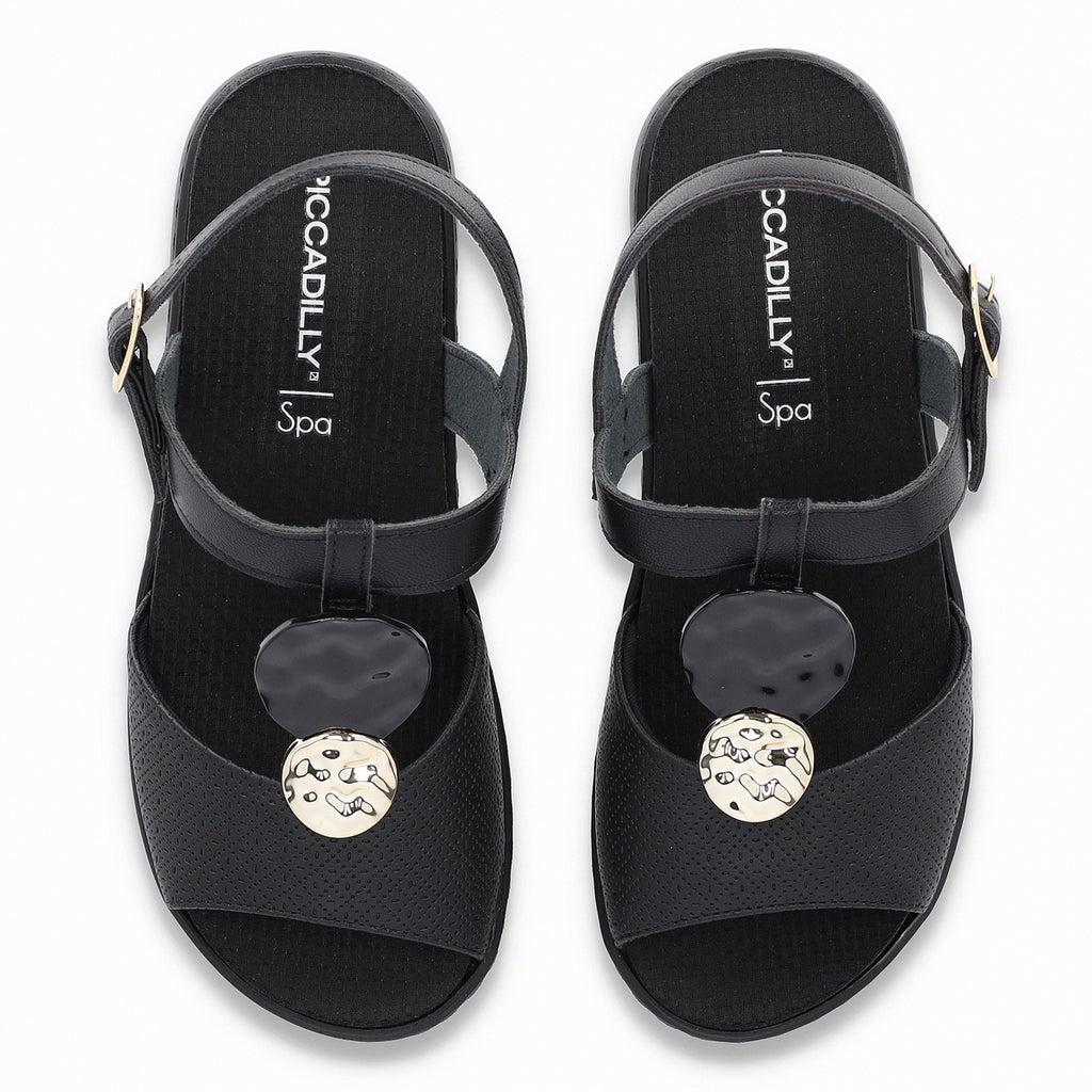 Sandalia Mujer Negro SPA Anabela 38  Piccadilly