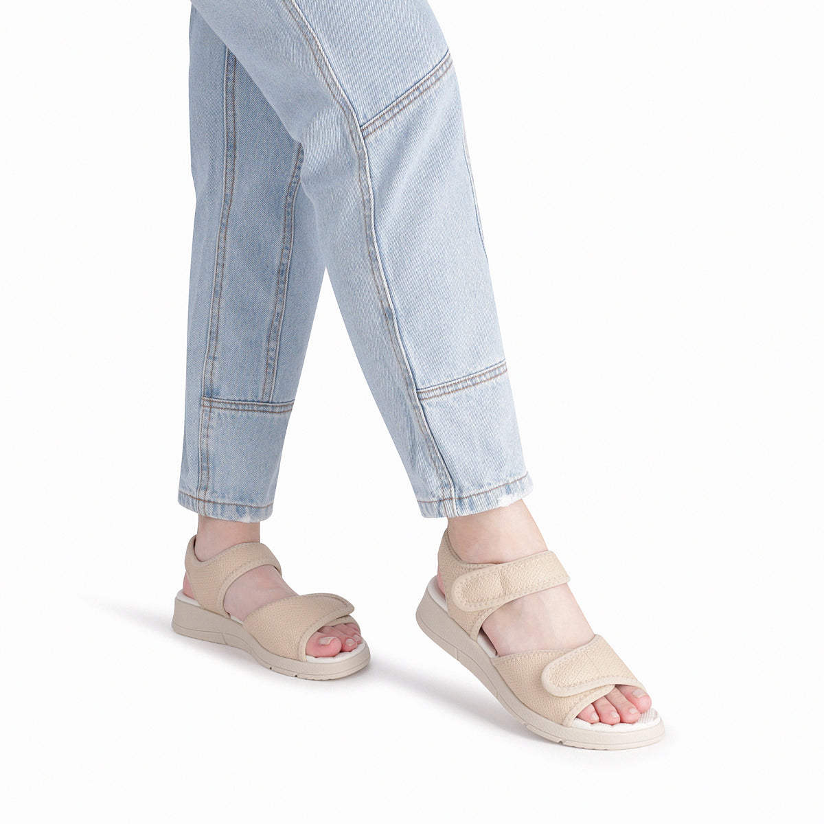 Sandalia Mujer Marfil Espolón Anabela Piccadilly