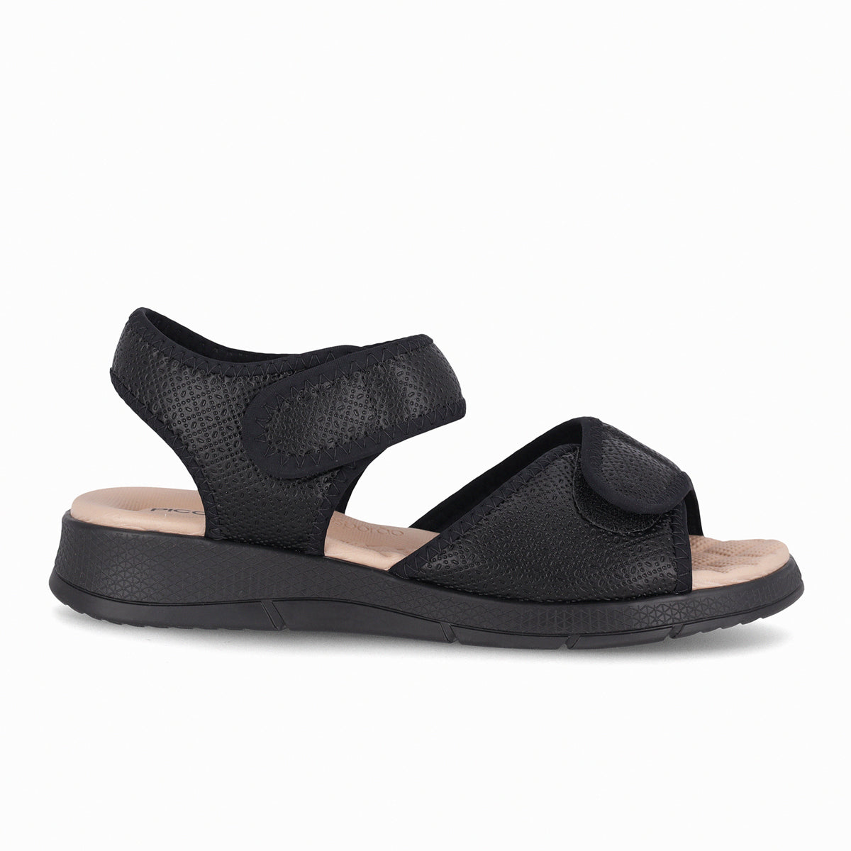 Sandalia Mujer Negro Espolón Anabela Piccadilly