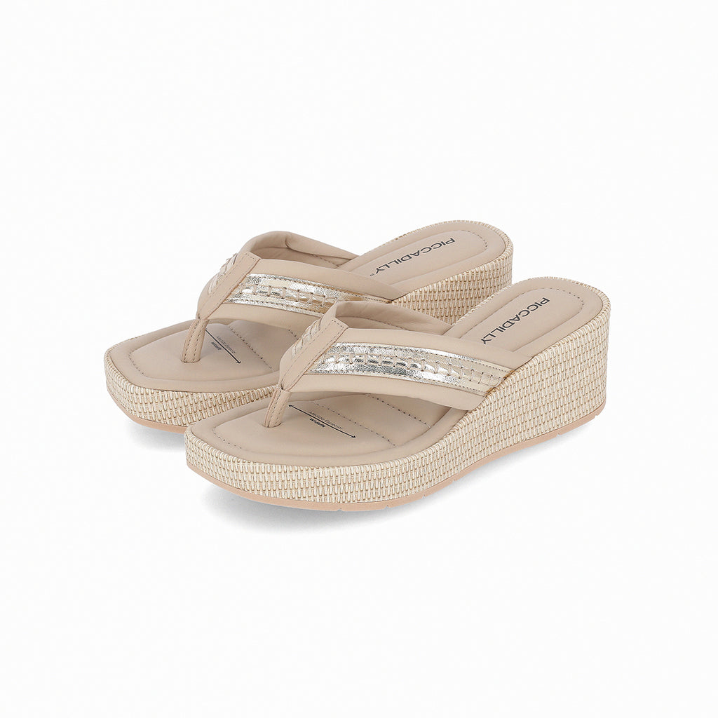 Sandalia Mujer Anabela Liliane Marfil Piccadilly