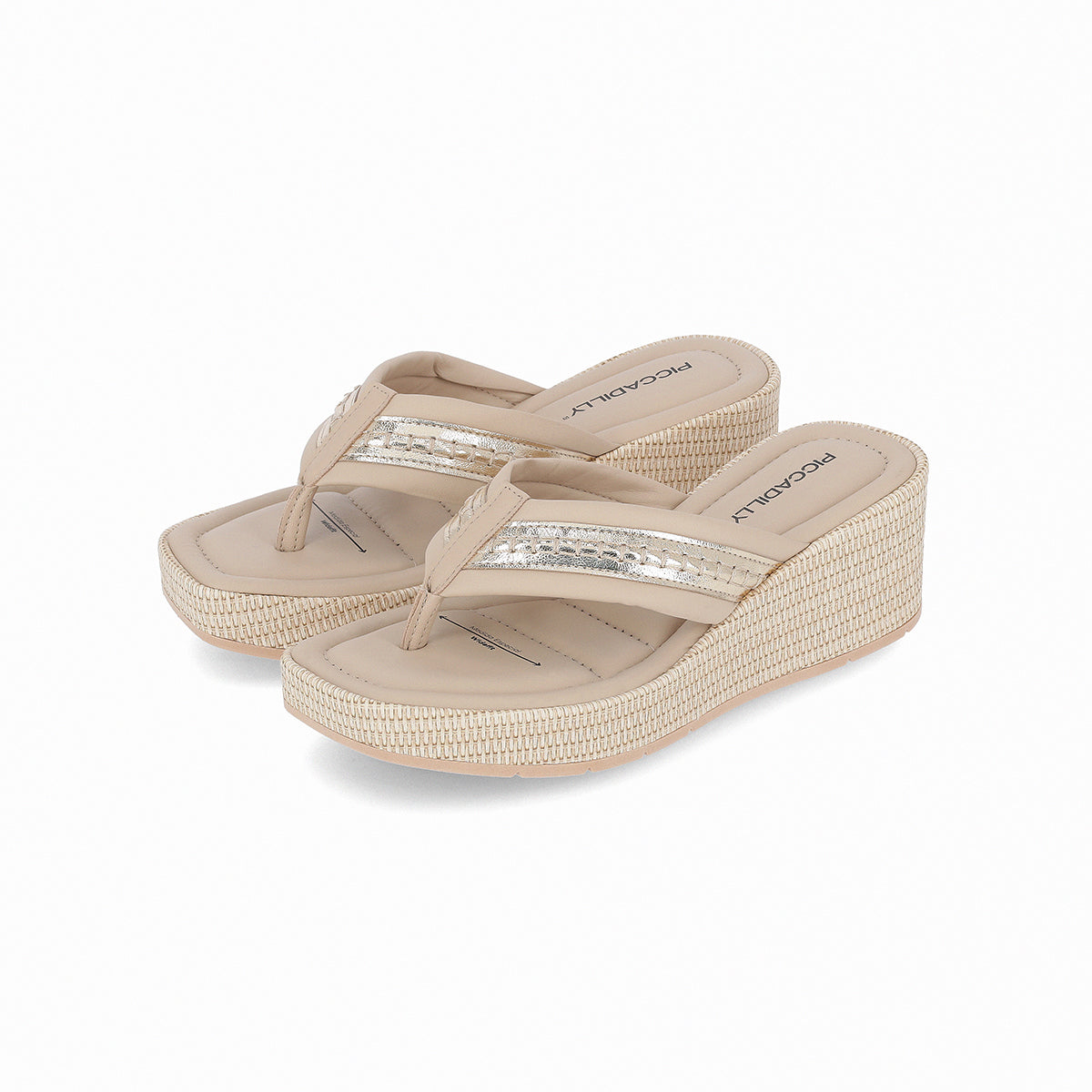 Sandalia Mujer Anabela Liliane Marfil Piccadilly