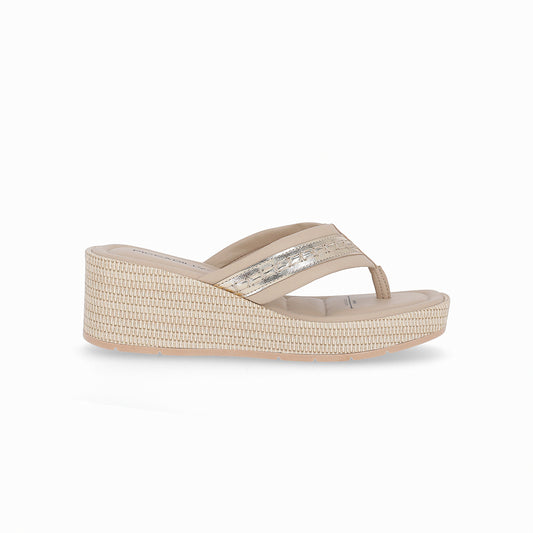 Sandalia Mujer Anabela Liliane Marfil Piccadilly