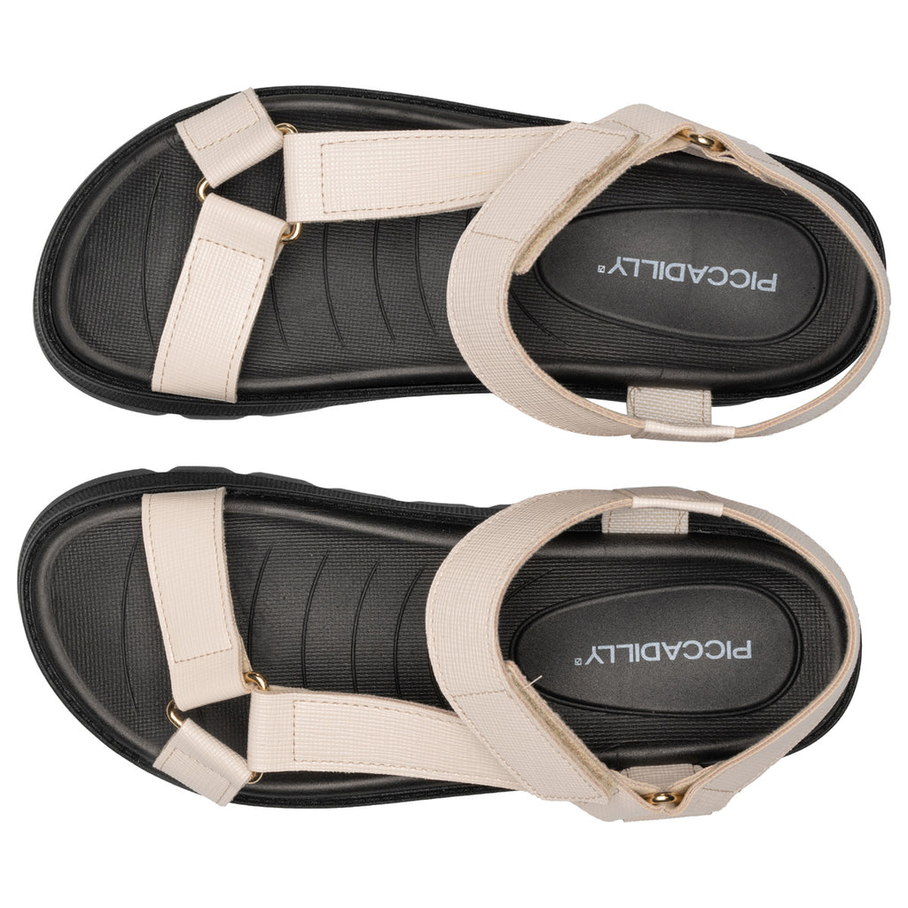 Sandalia Mujer Negro/Hueso Cati 803 Piccadilly